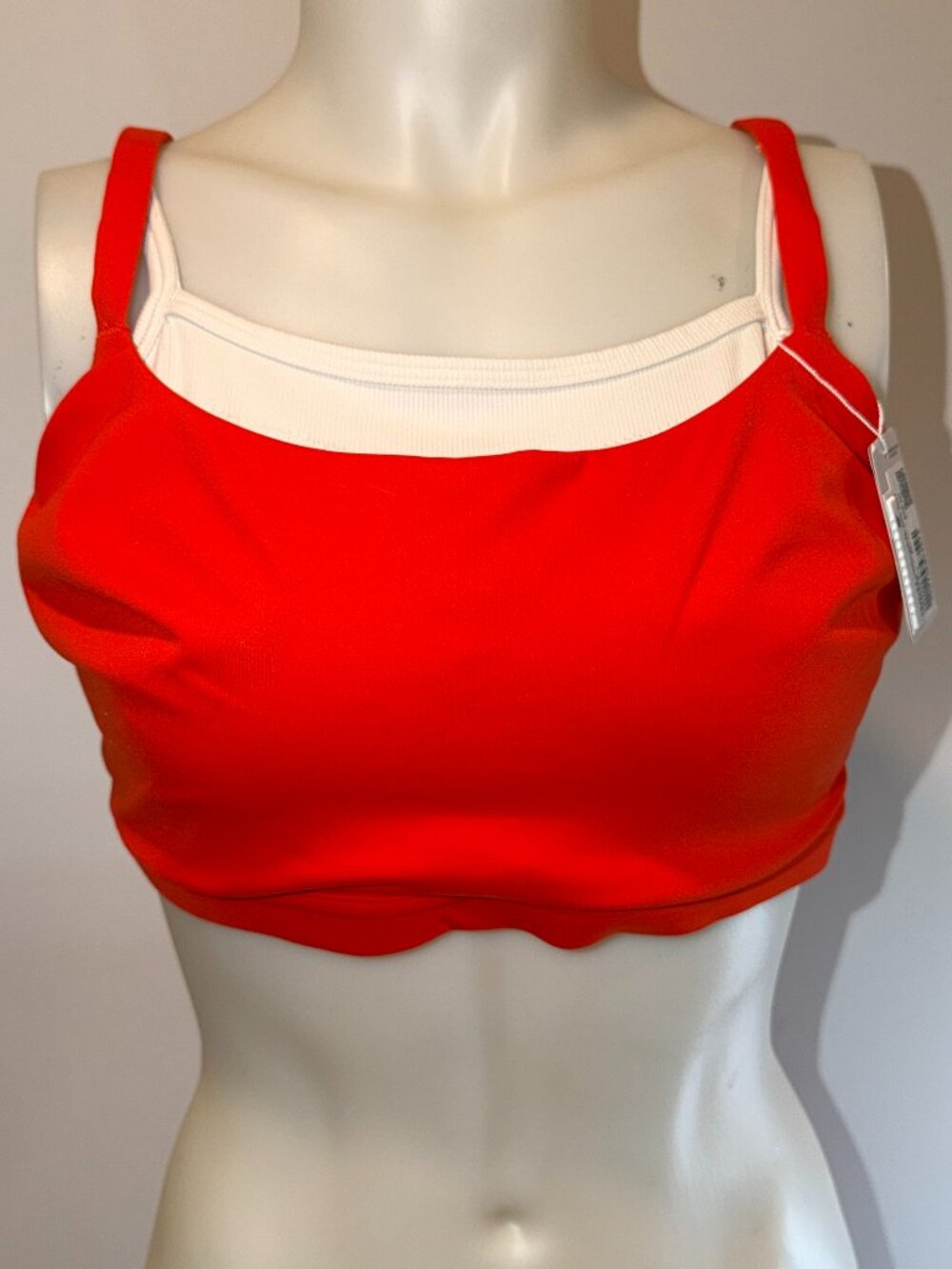 Lululemon Layered Cami-Strap Bra C/D Size XLarge Crayon and Light Ivory NWT